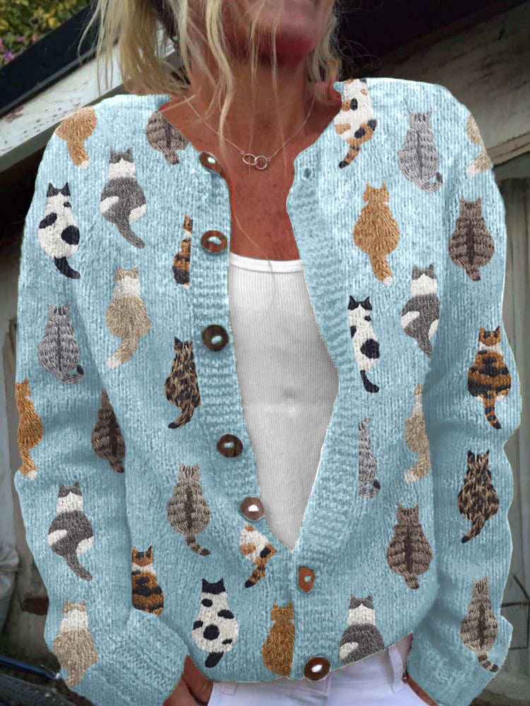 Allison | Cat Pattern Cardigan