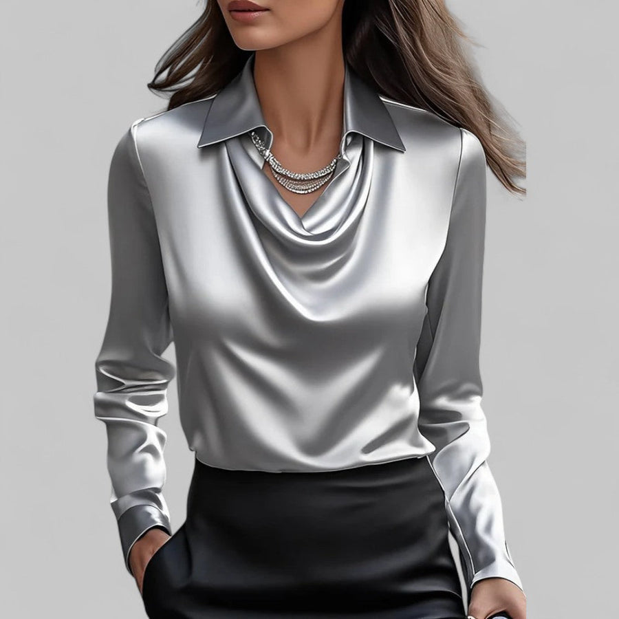 Rose | Draped Satin Blouse