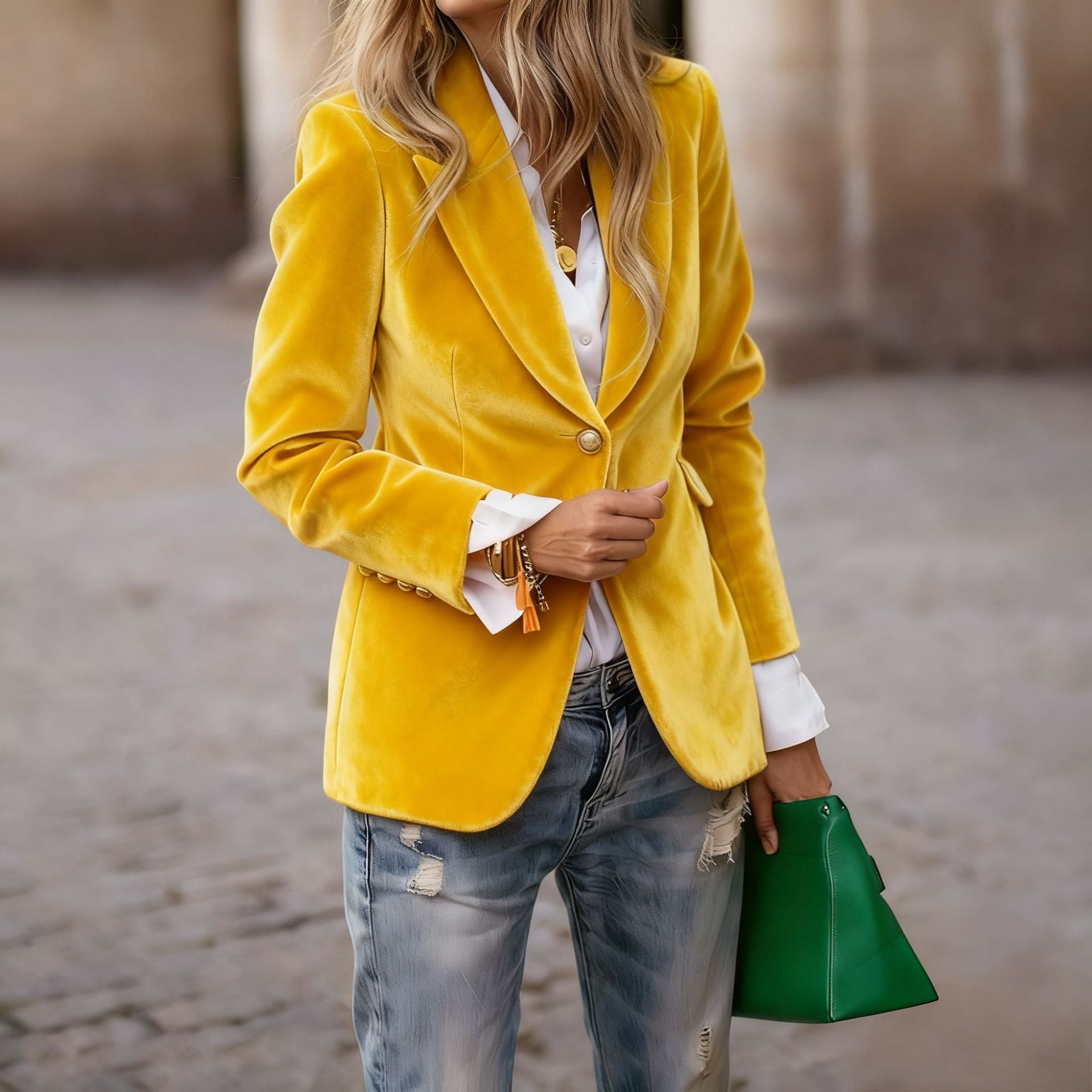Anna | Women's Fitted Velvet Blazer