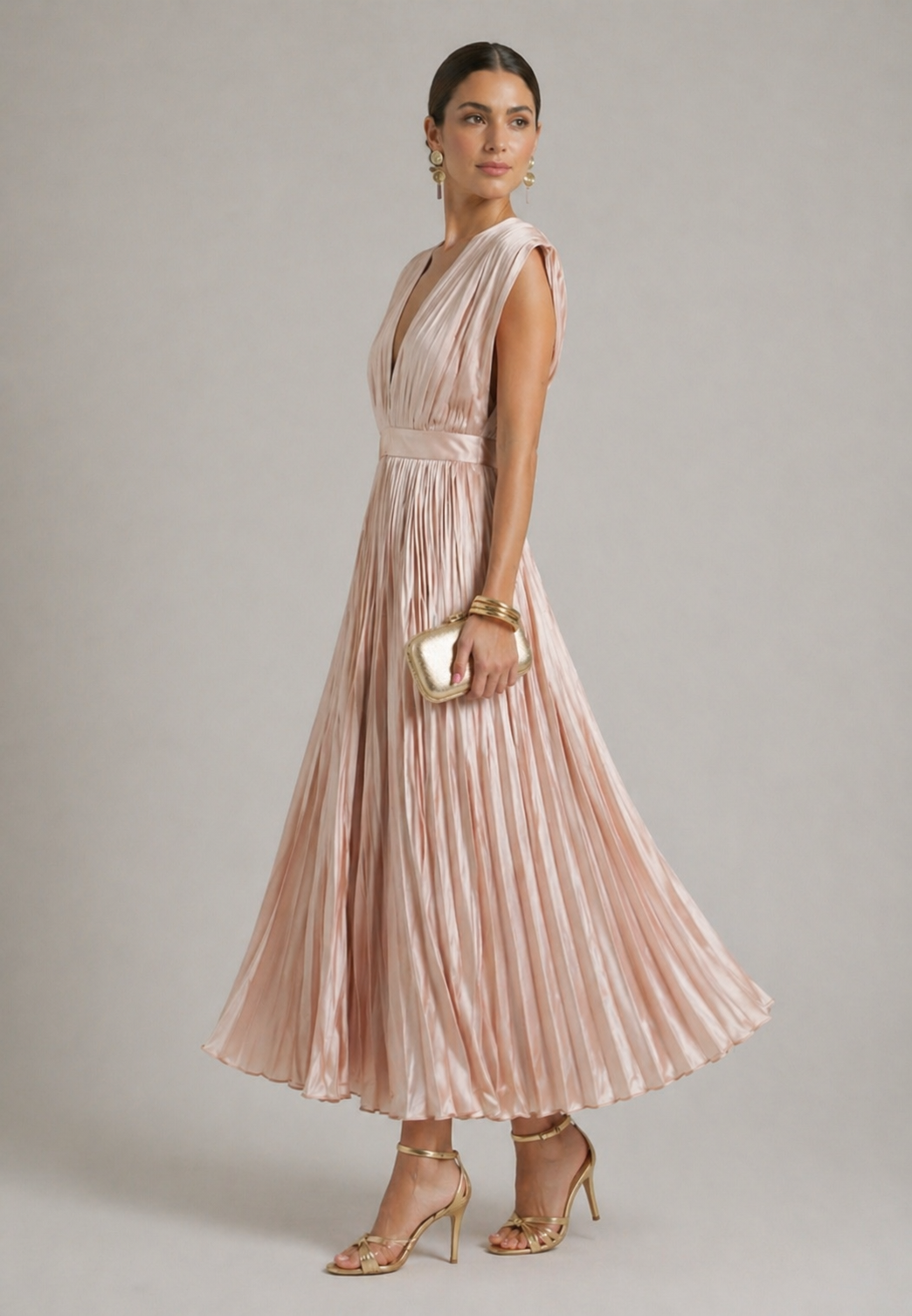 Violet & Grace™ | Timeless Pleated Midi Dress