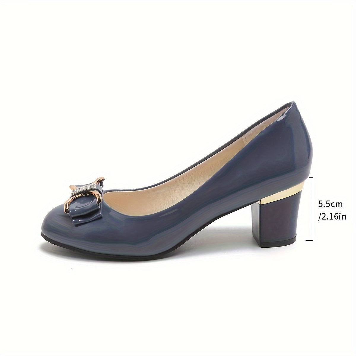 Evelyn | Women's Bow Detail Block Heel Pumps
