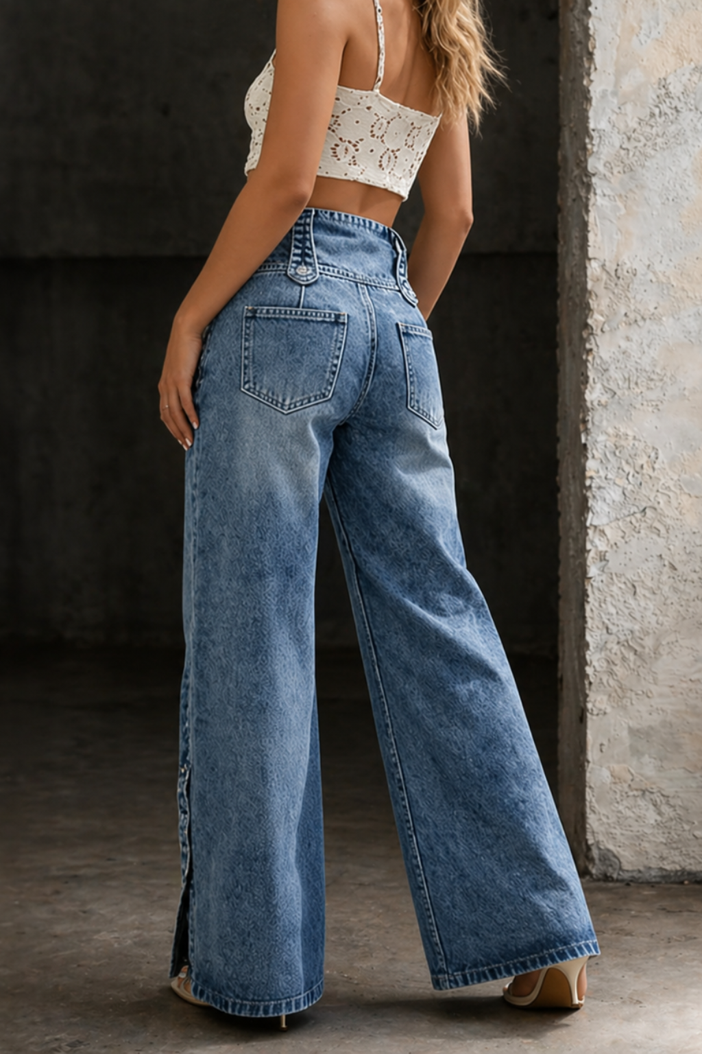 Mia™ | High Waist Slit Jeans