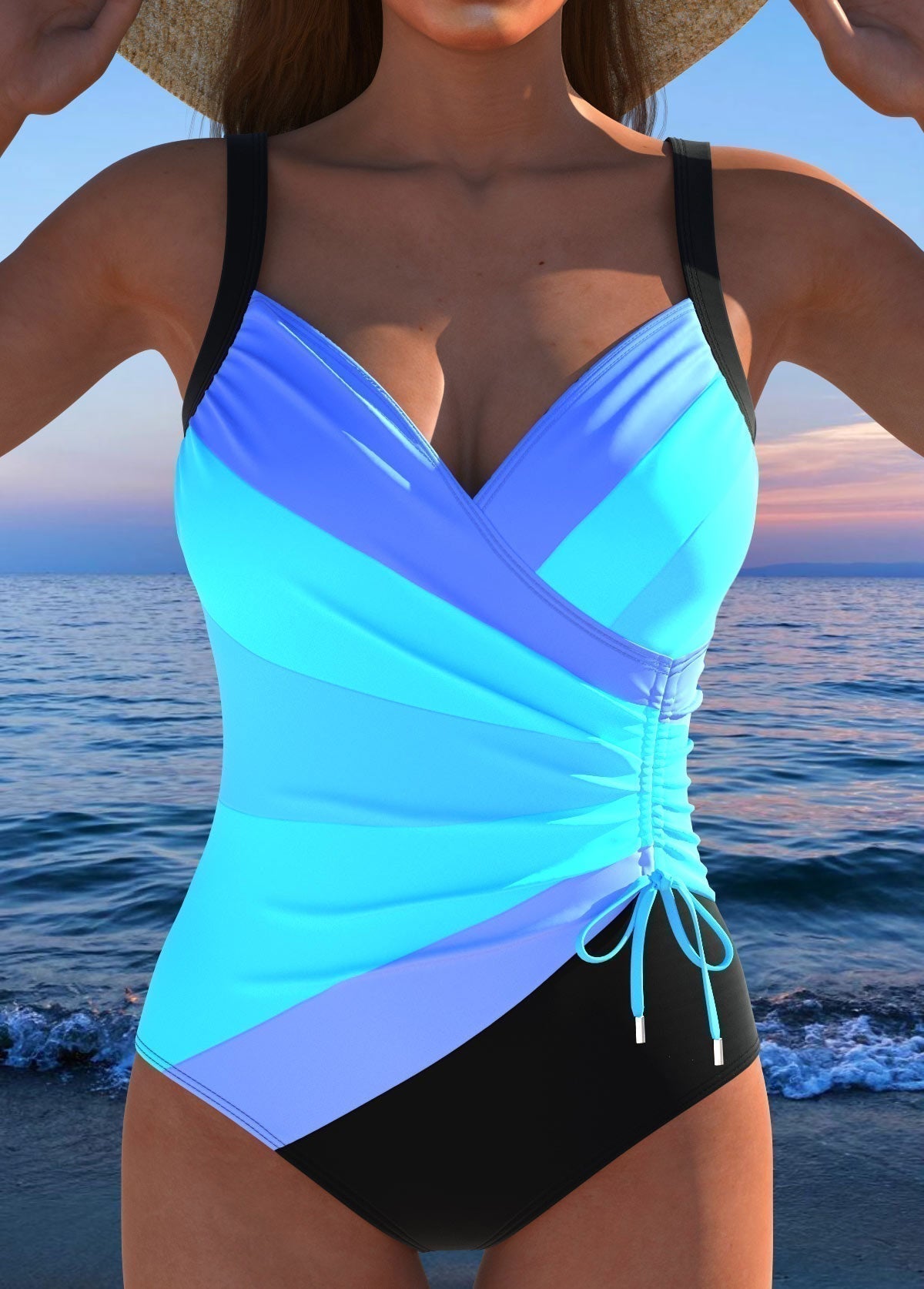 Ruth | Printed Surplice One Piece Swimsuit