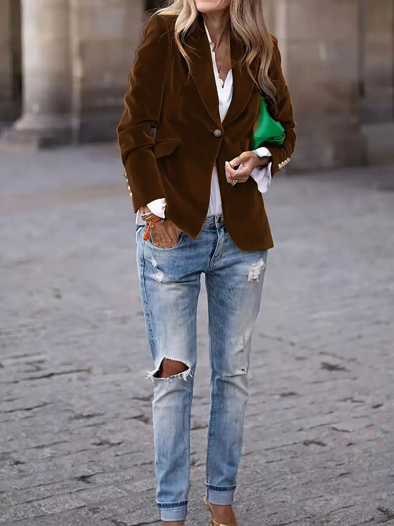 Anna | Women's Fitted Velvet Blazer