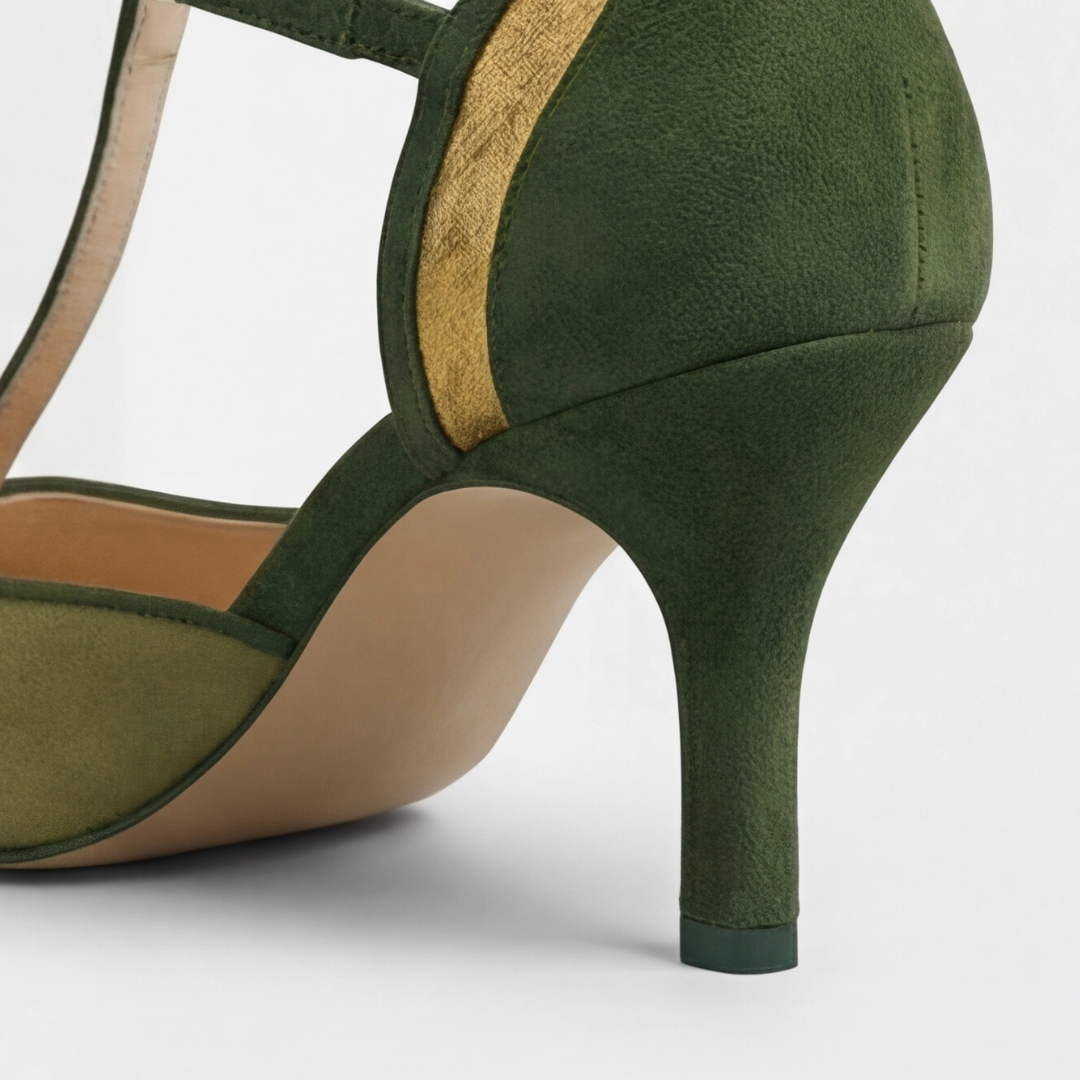Coralise | Women's Two-Tone Kitten Heel Slingback Pumps