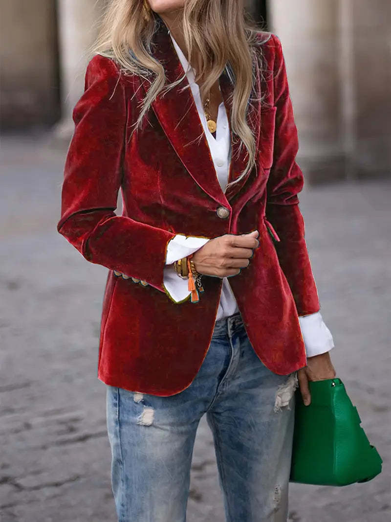 Anna | Women's Fitted Velvet Blazer