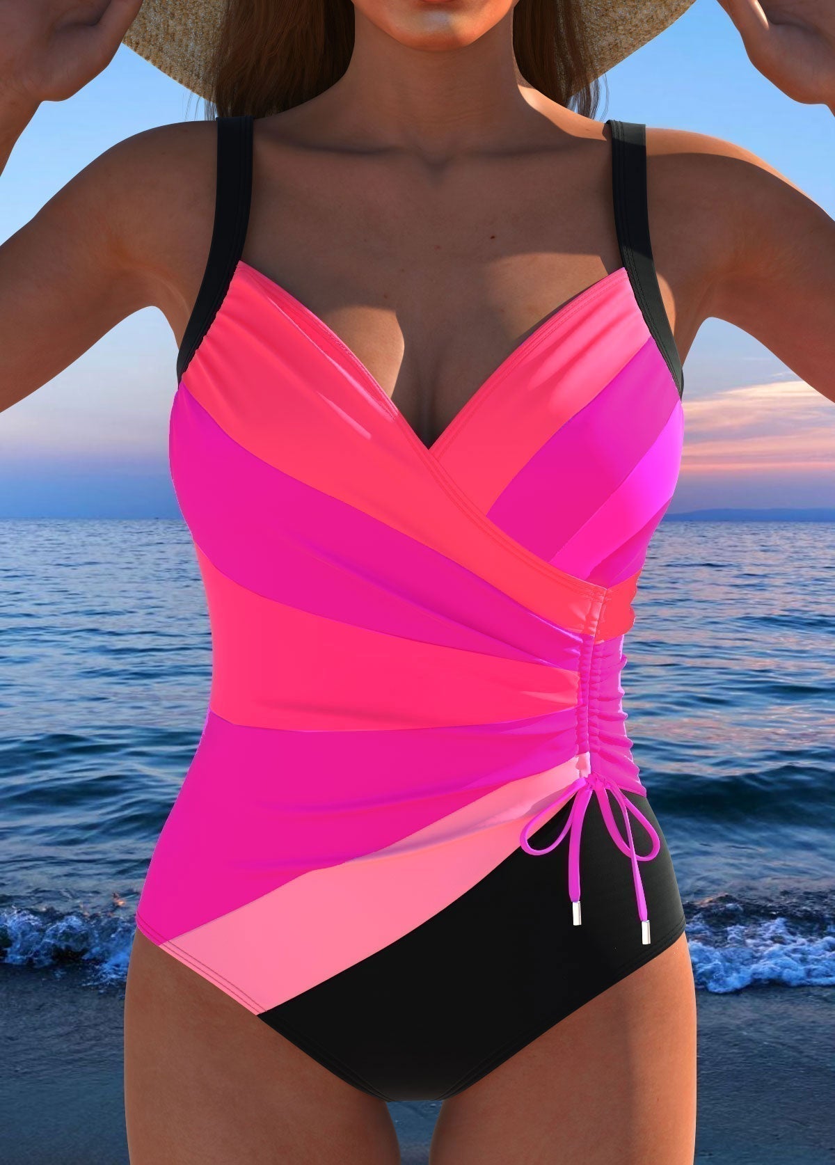 Ruth | Printed Surplice One Piece Swimsuit