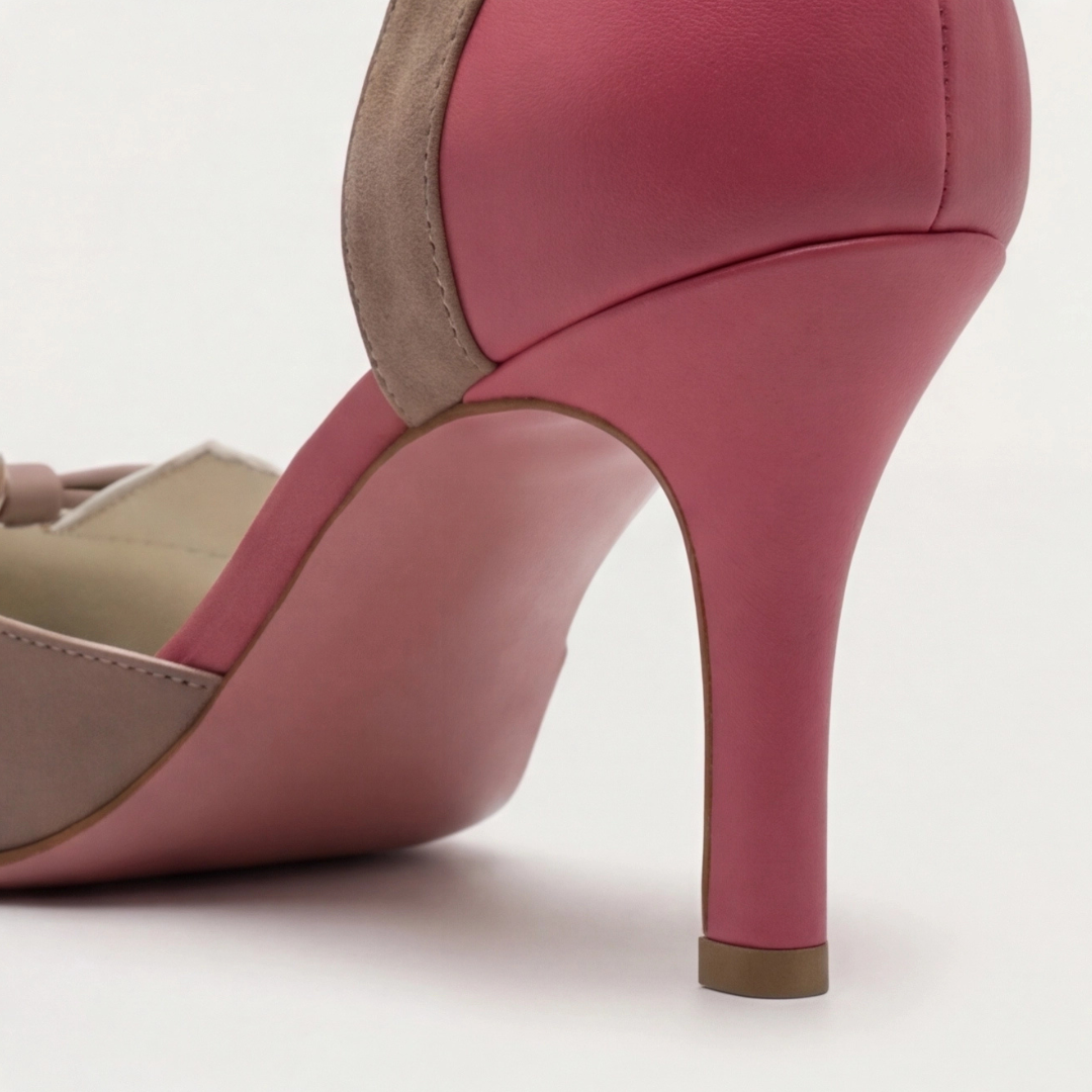 Quinnae | Women's Ribbon Detail Kitten Heel Pumps