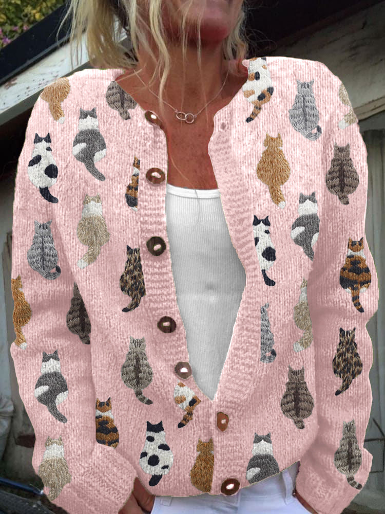 Allison | Cat Pattern Cardigan