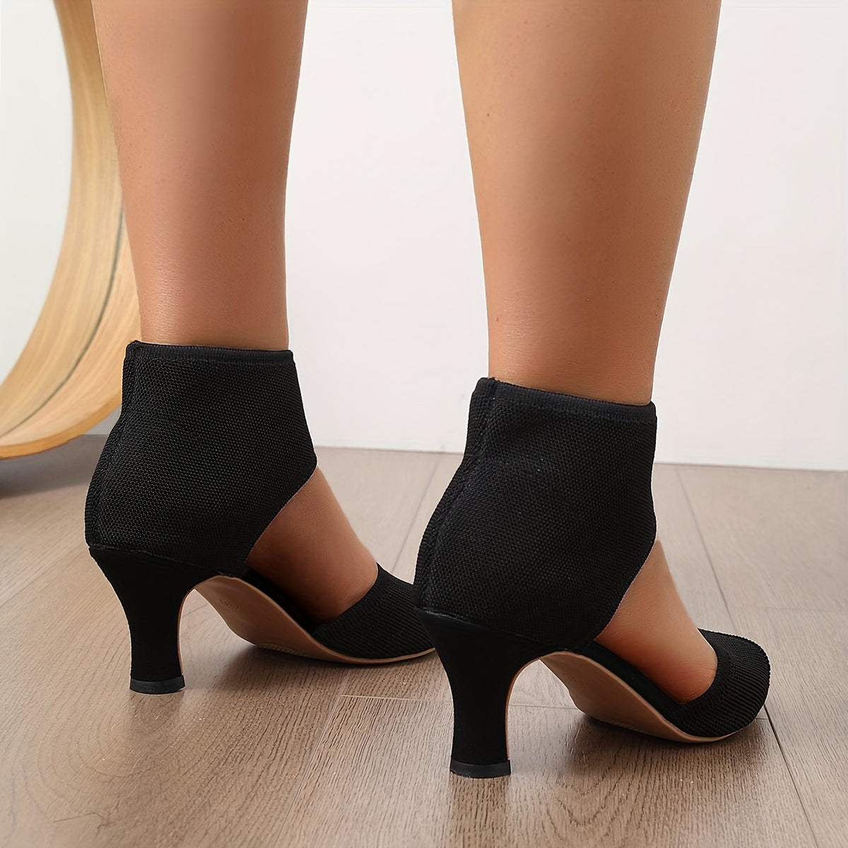 Camille | Women's Stretch Open Toe Heeled Pumps