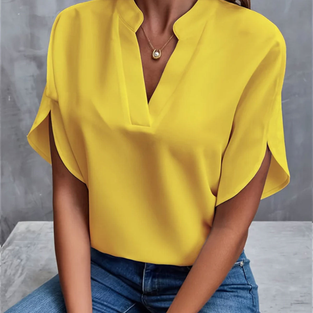 Bella | Short Sleeve Batwing Blouse