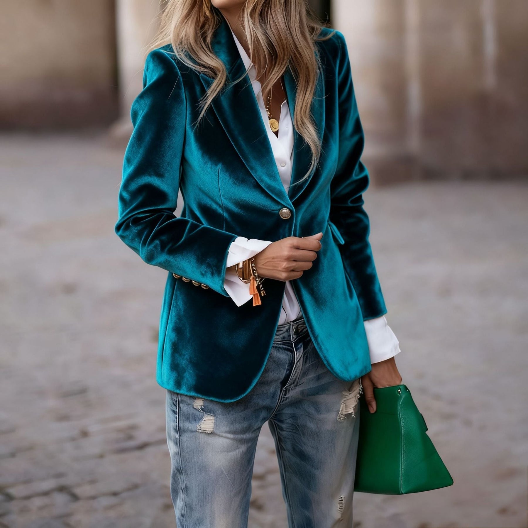 Anna | Women's Fitted Velvet Blazer