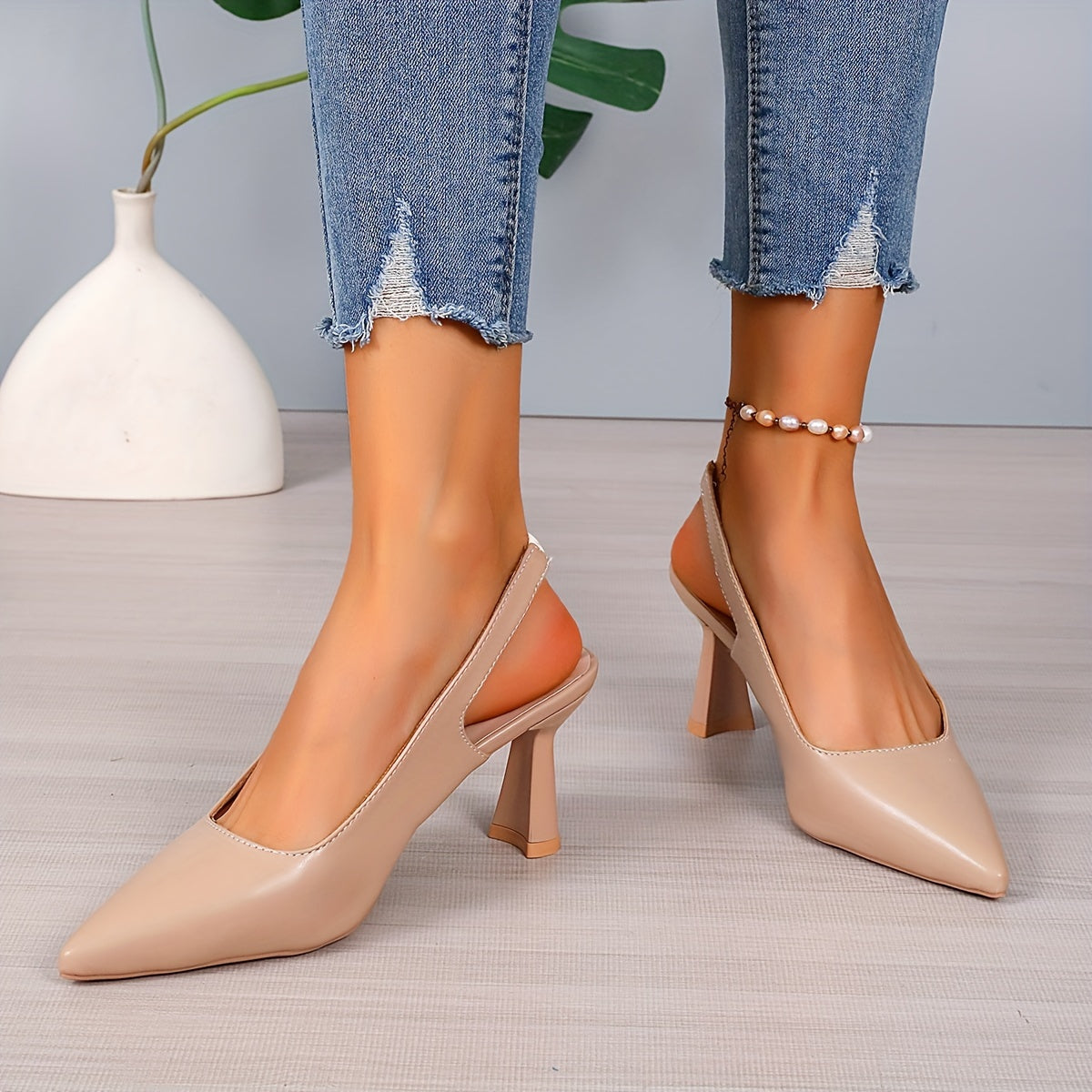 Sophia | Women's Pointed Toe Slingback Heels