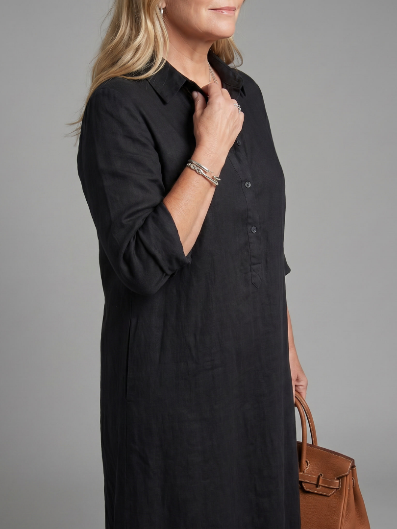 Veronica | Long Sleeve Relaxed Silhouette Maxi Dress