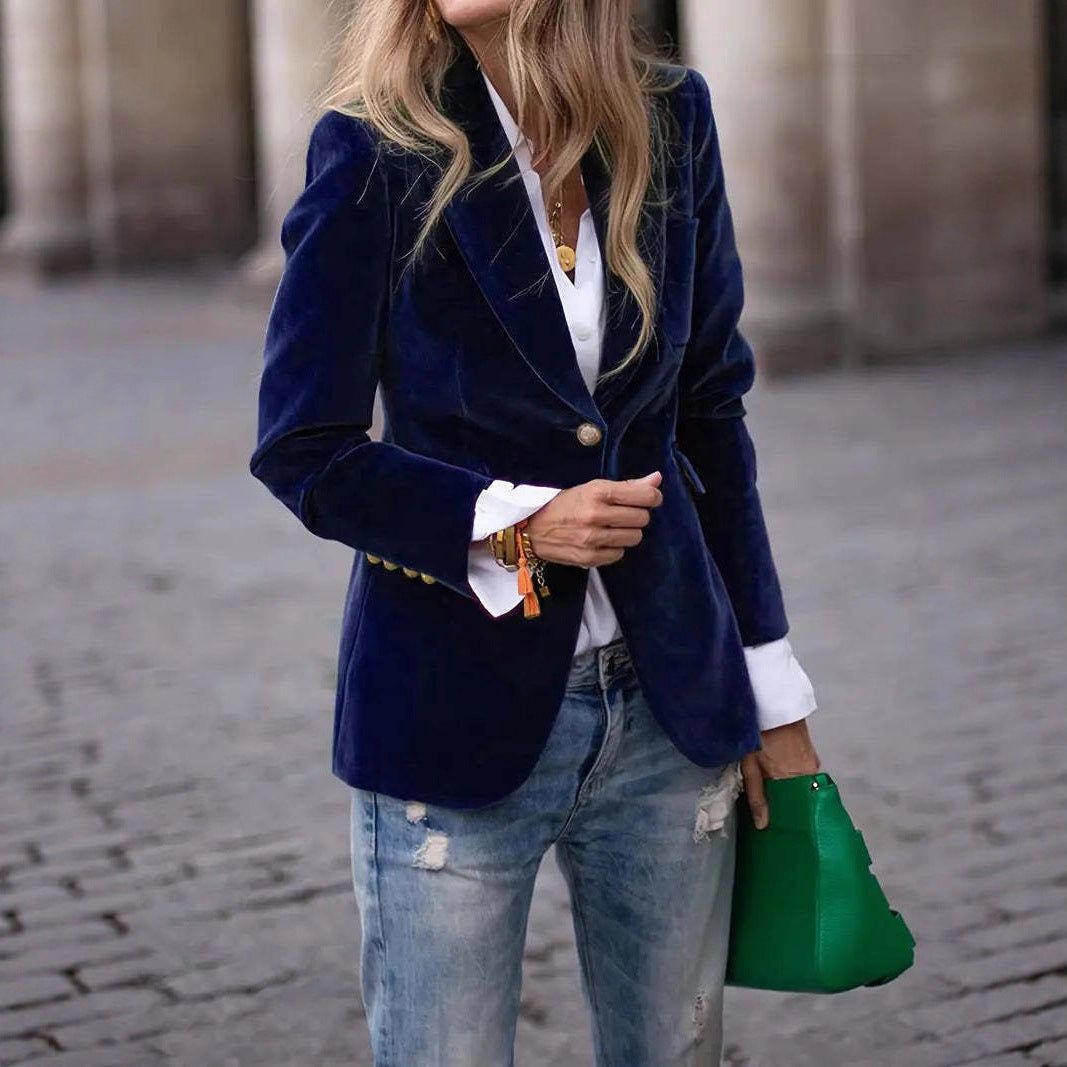 Anna | Women's Fitted Velvet Blazer