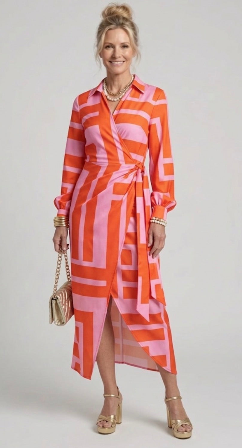 Violet & Grace™| Printed Wrap Dress
