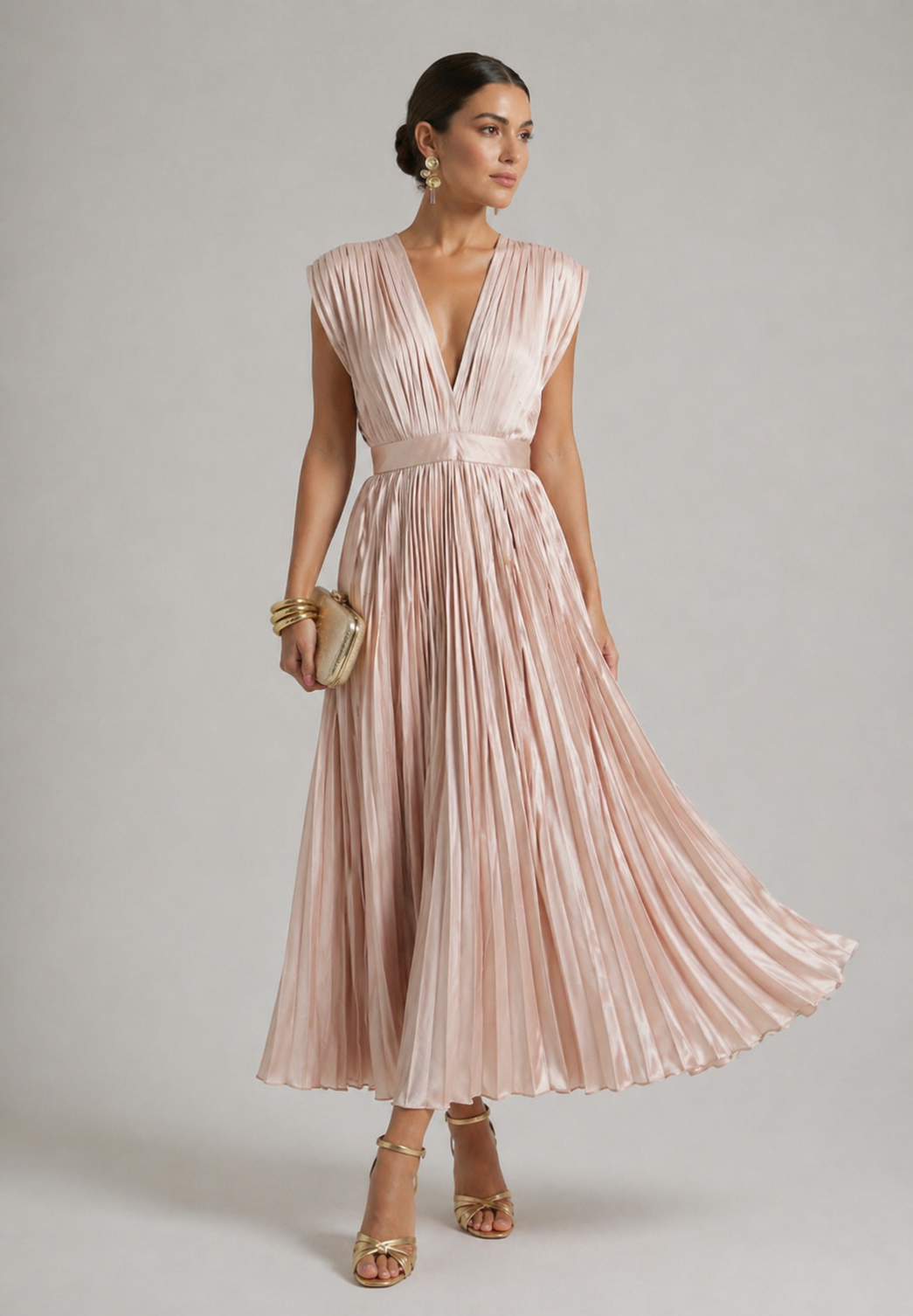 Violet & Grace™ | Timeless Pleated Midi Dress
