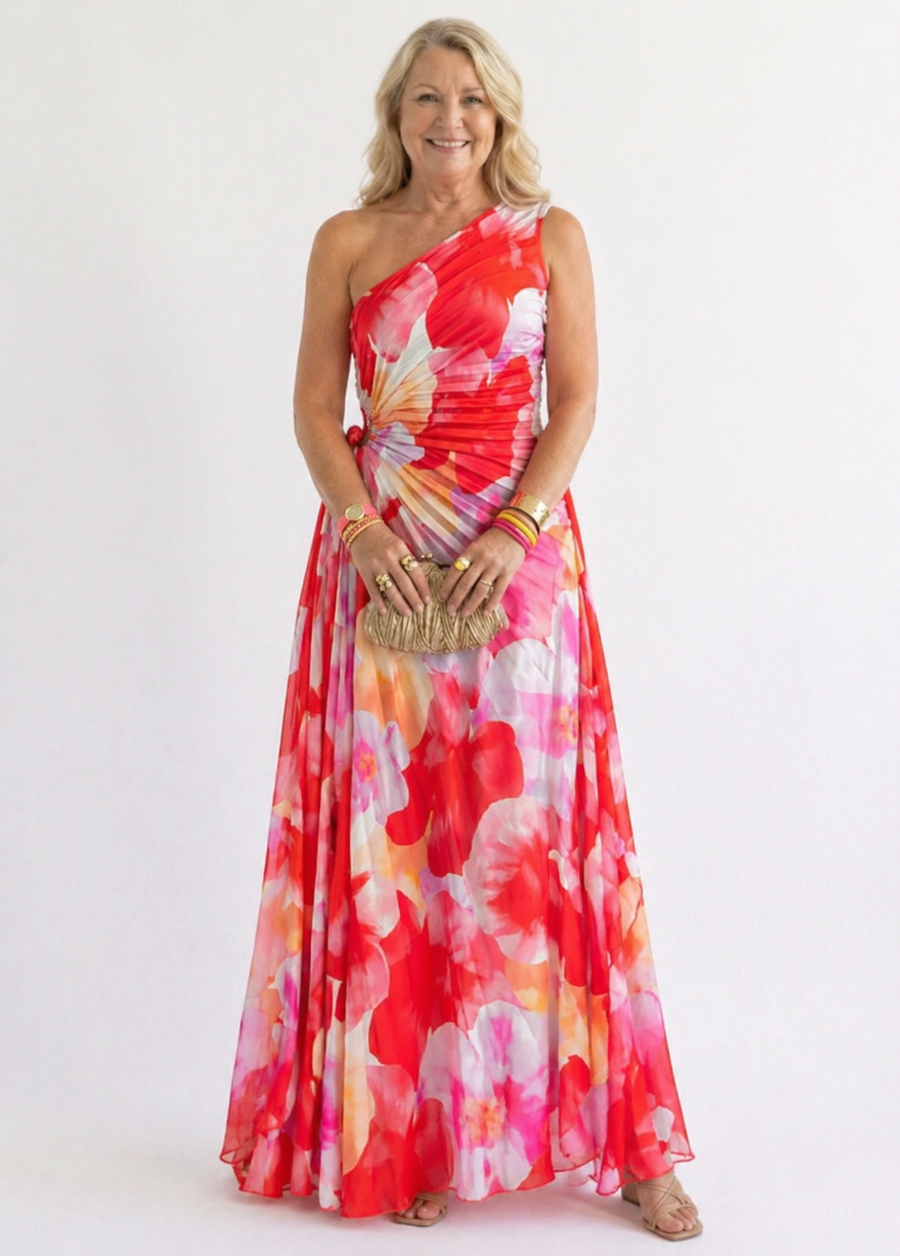 Violet & Grace™ | Vibrant Tropical Evening Dress