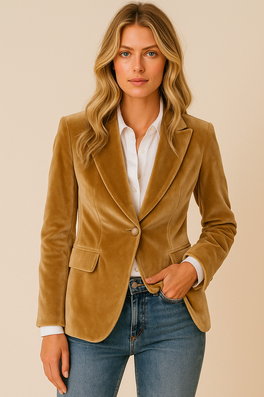 Anna | Women's Fitted Velvet Blazer