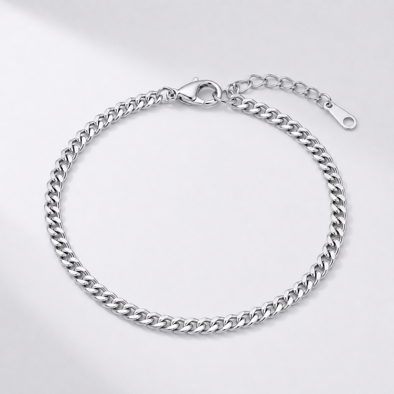 Silverwave | Cuban Chain Anklet — Silver