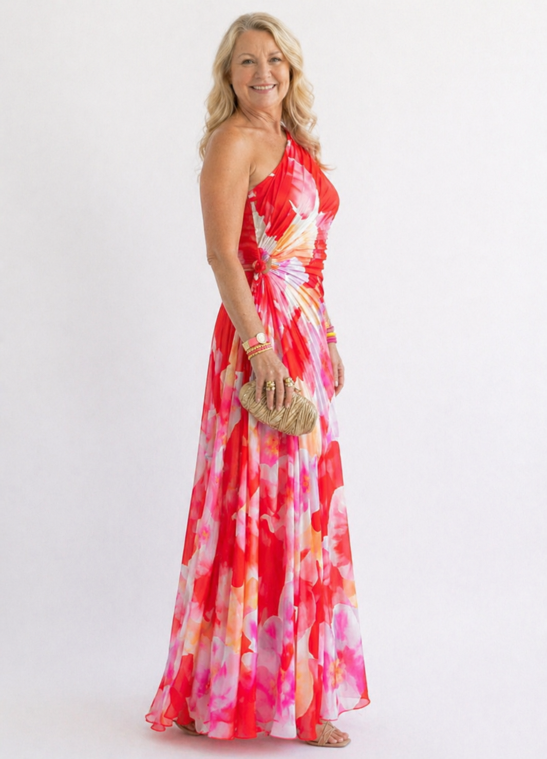 Violet & Grace™ | Pleated One-Shoulder Dress