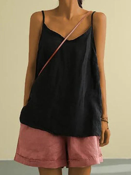 Isla | Spaghetti Strap Linen Top