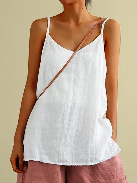 Isla | Spaghetti Strap Linen Top