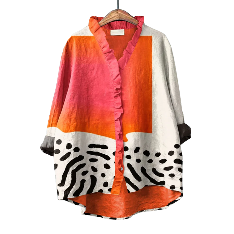 Rowena | Artistic Print Summer Blouse