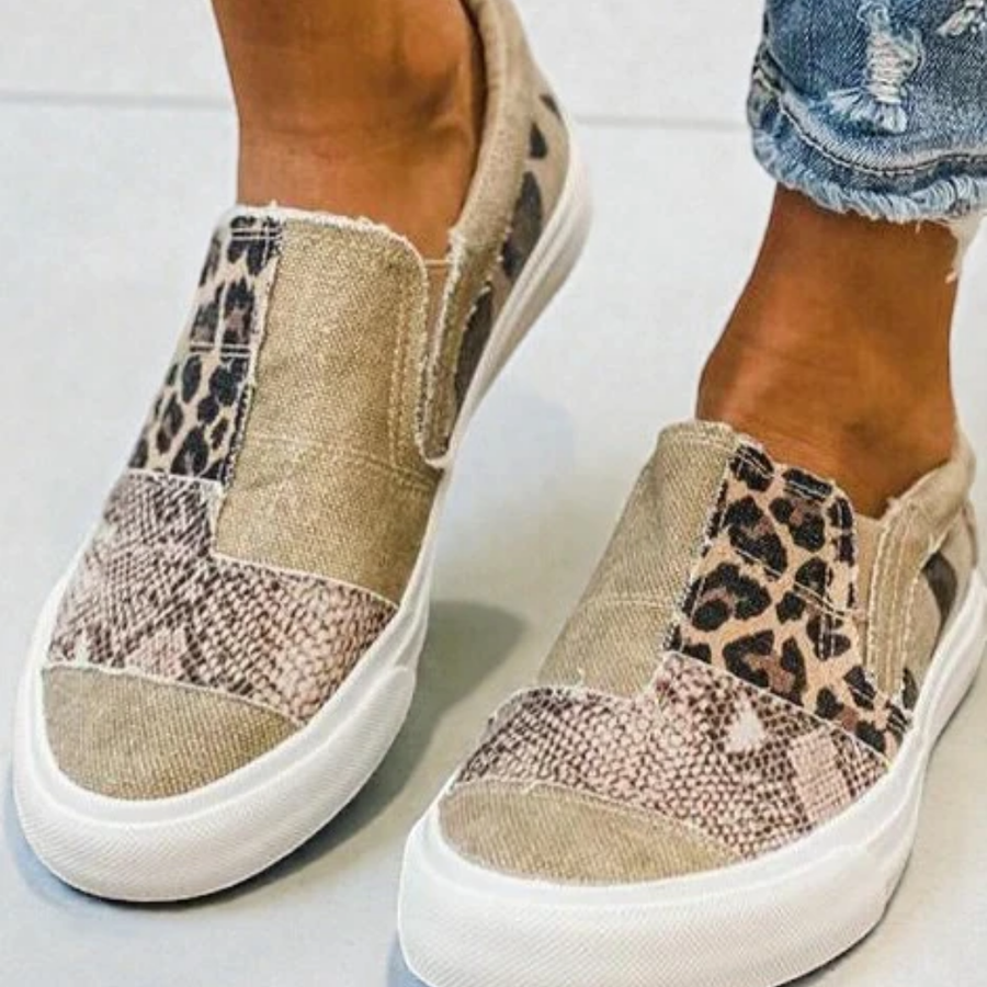 Quinny | Casual Leopard Print Canvas Shoes