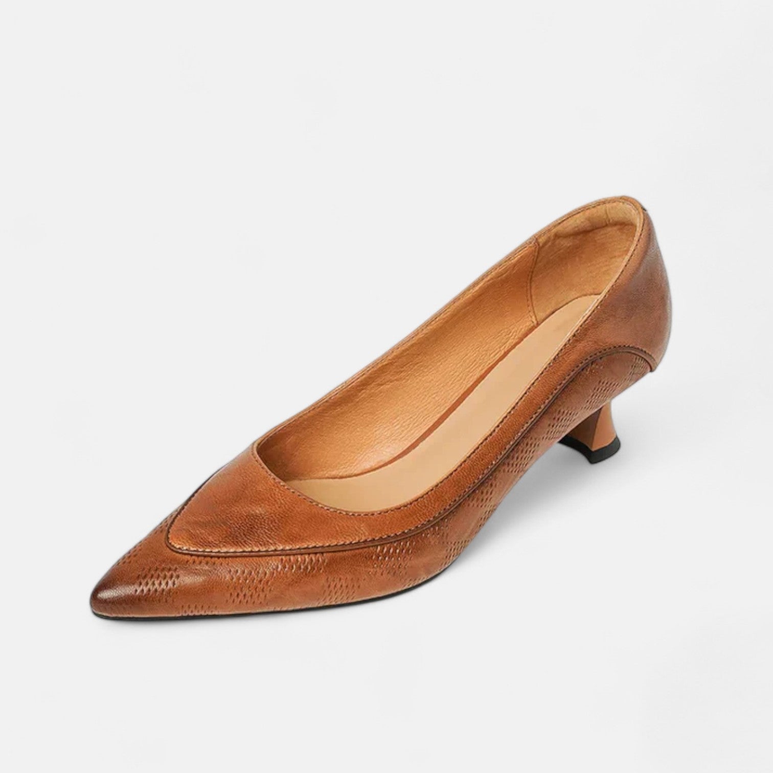Amara | Women's Leather Kitten Heel Pumps