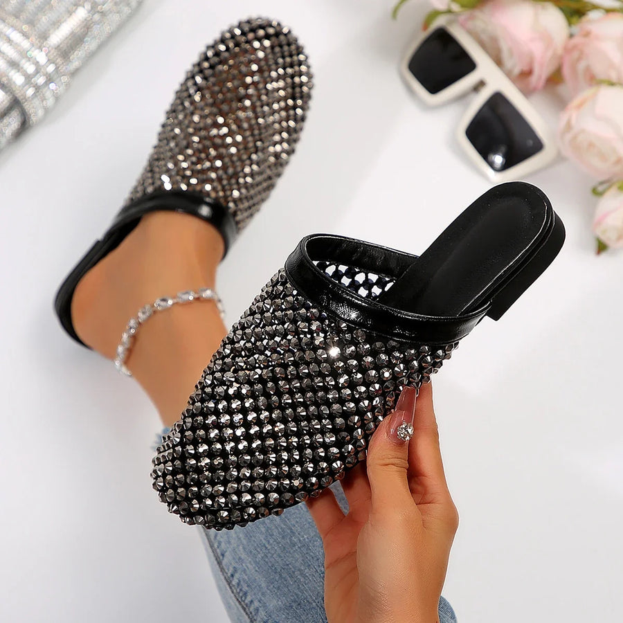Lisa | Crystal Embellished Comfort Mule