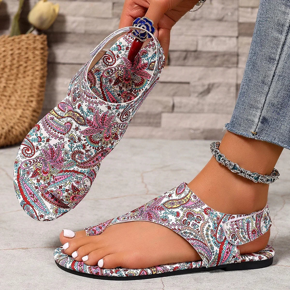 Luna | Bohemian Roman Flat Sandal
