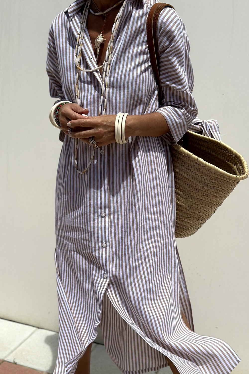 Corinne | Classic Striped Shirt Maxi