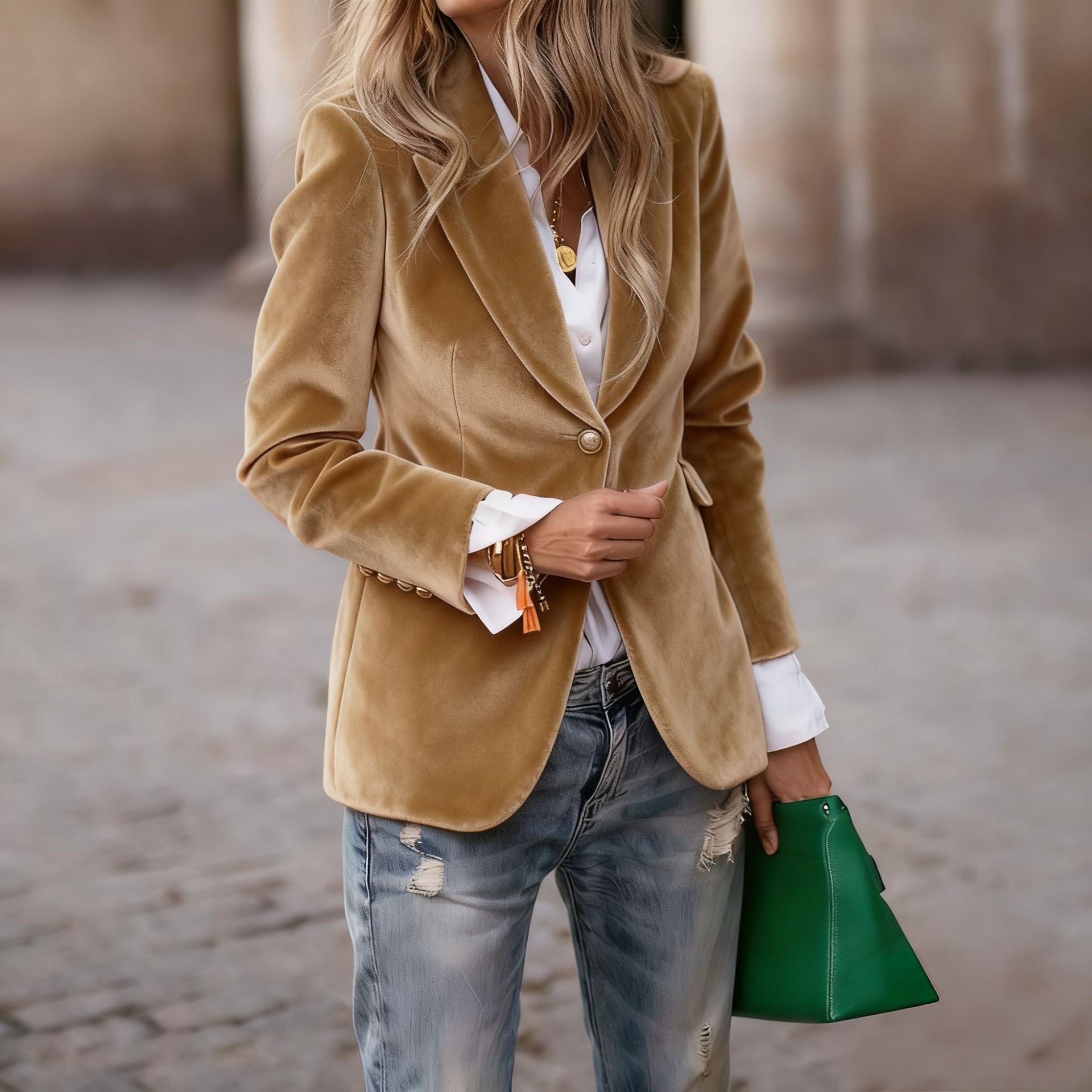 Anna | Women's Fitted Velvet Blazer