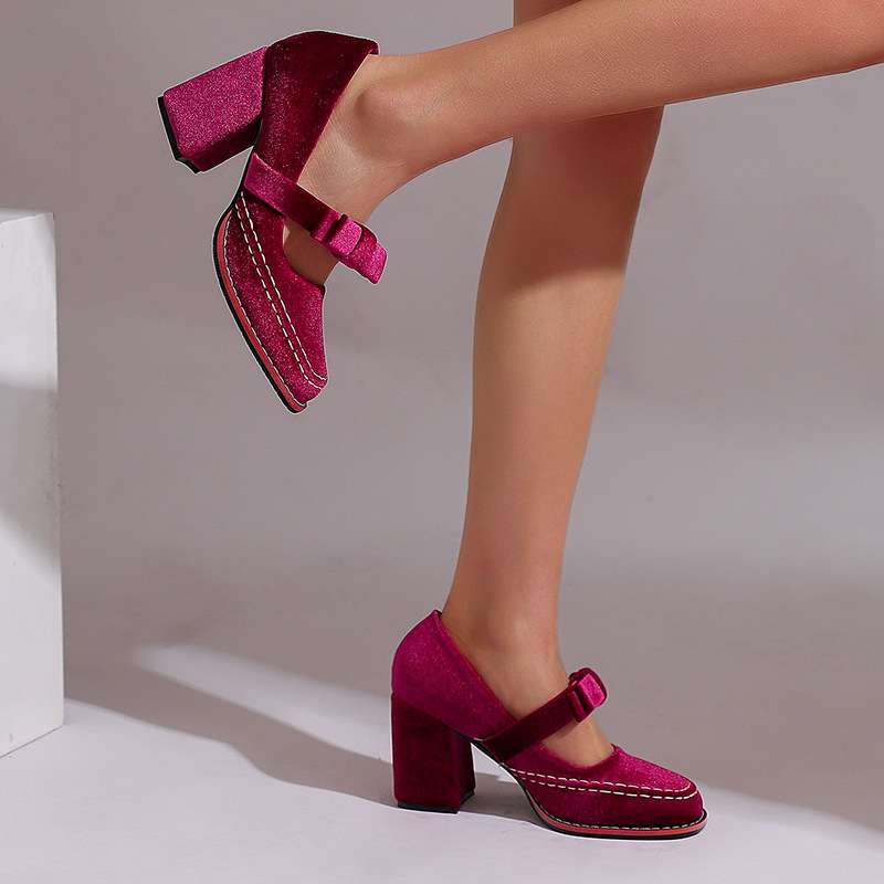 Corinna | Women's Mary Jane Block Heel Bow Pump