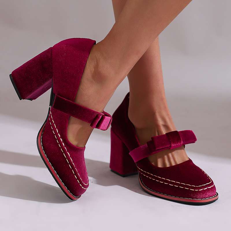 Corinna | Women's Mary Jane Block Heel Bow Pump
