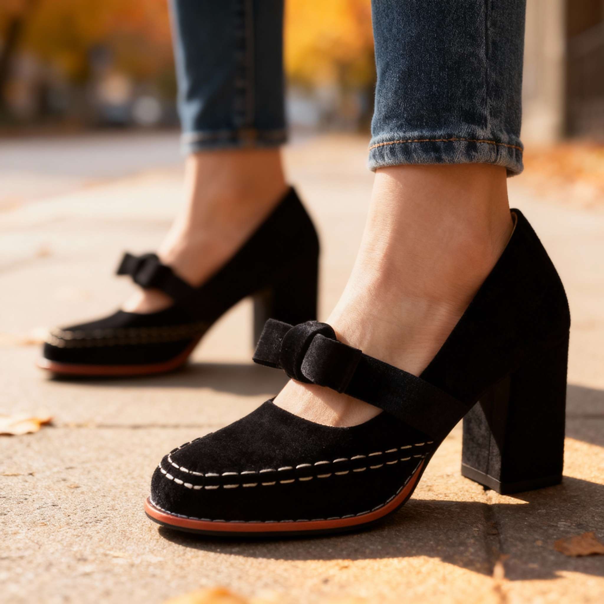 Corinna | Women's Mary Jane Block Heel Bow Pump