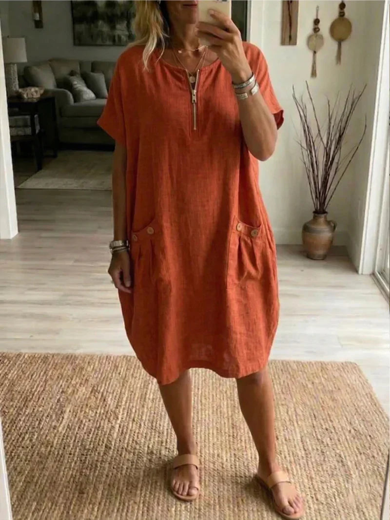Pascale | Zip-Front Maxi Dress-