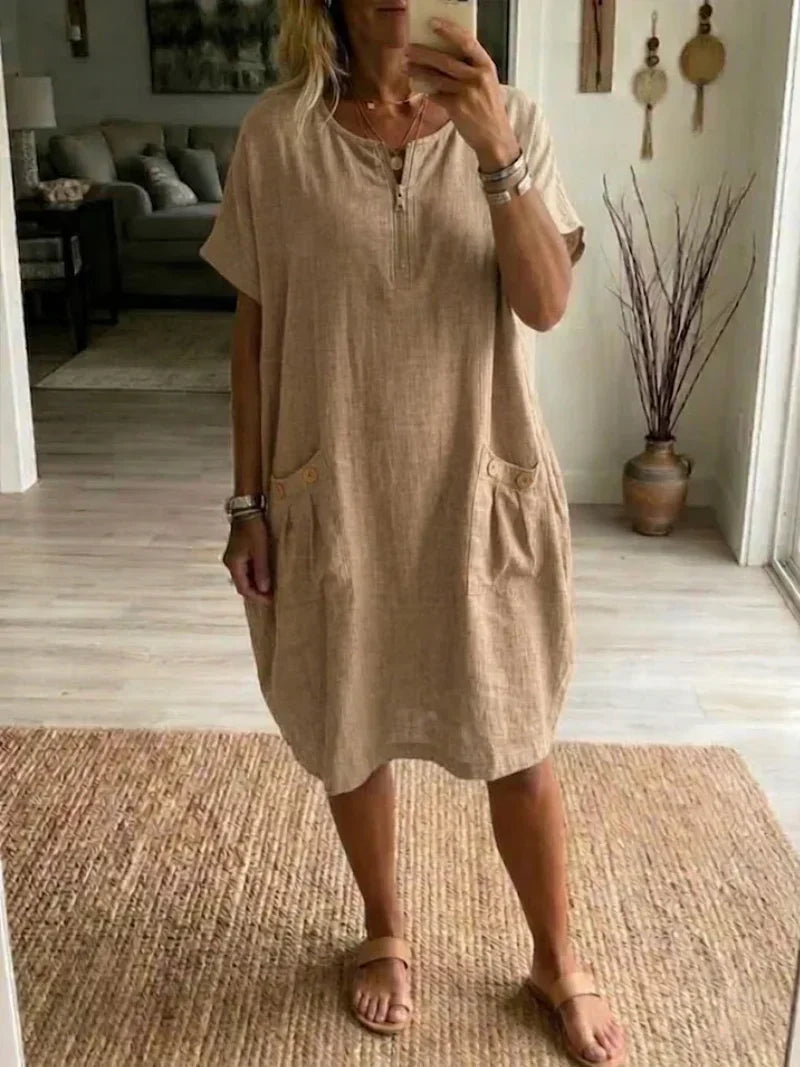 Pascale | Zip-Front Maxi Dress-