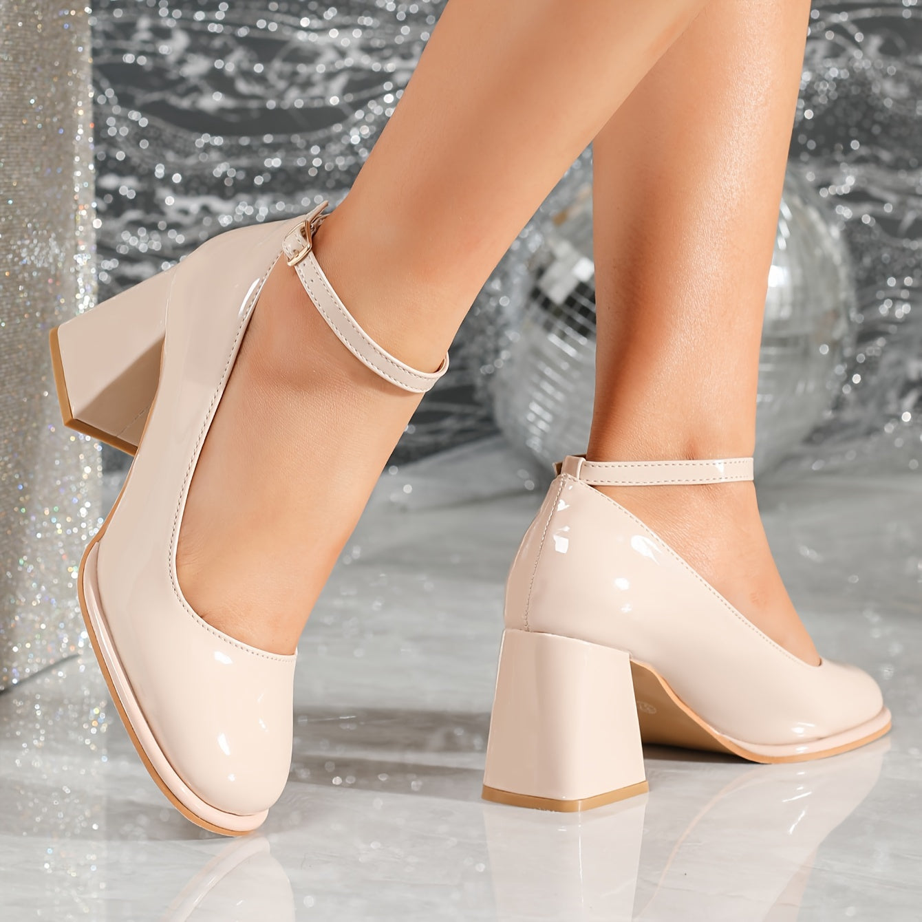 Celeste | Women's Patent Block Heel Sandals