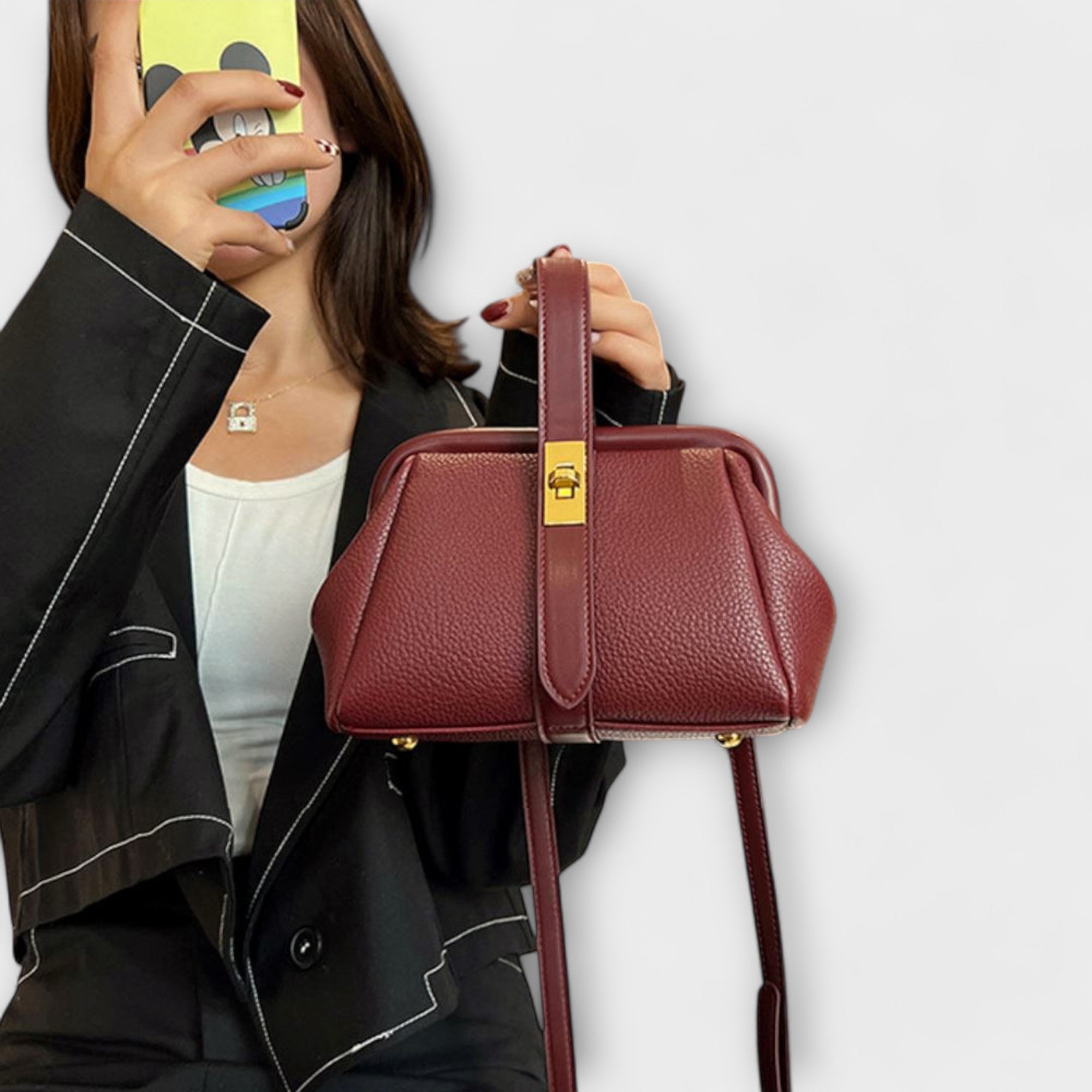 Hadleigh | Women's Mini Top Handle Turn Lock Crossbody Bag