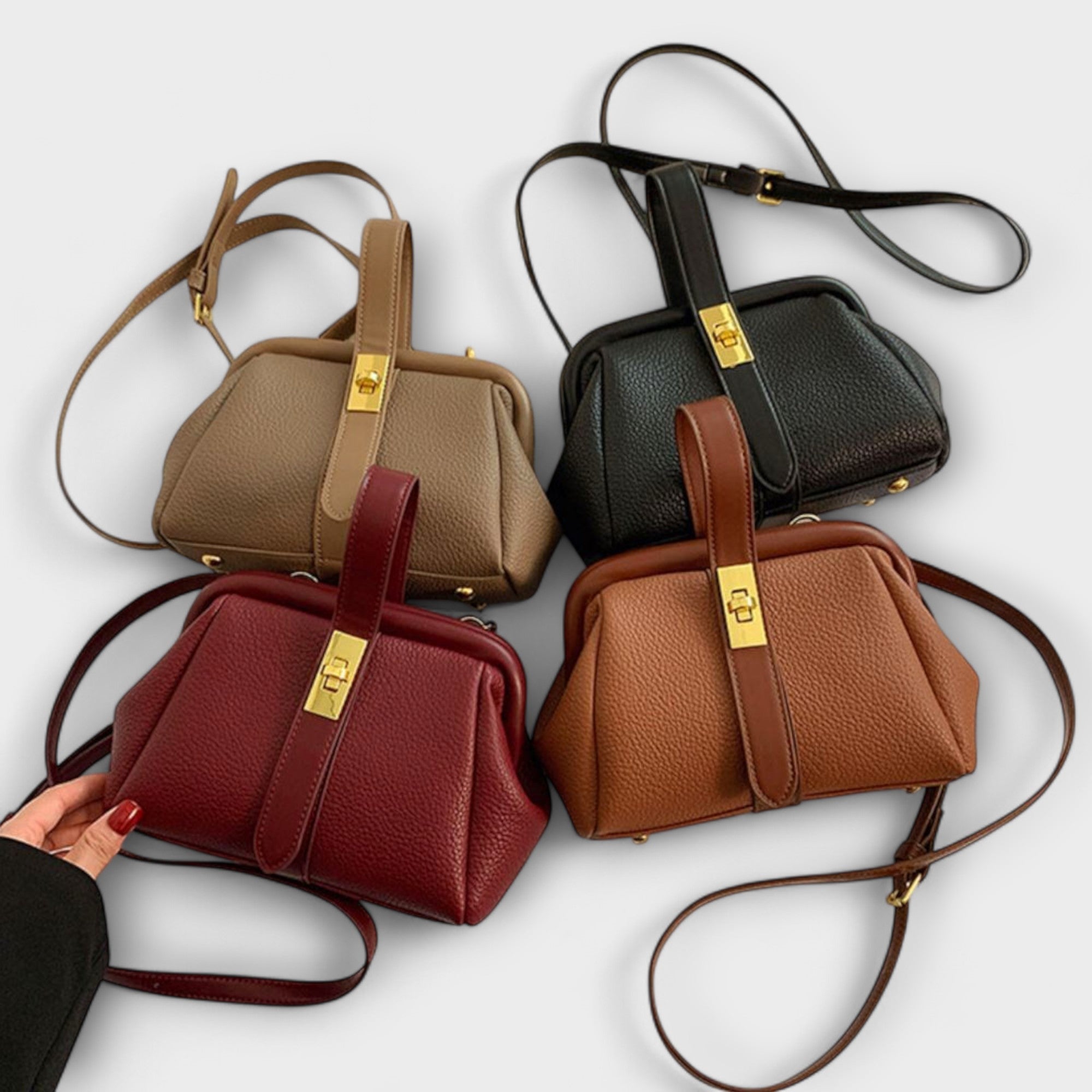 Hadleigh | Women's Mini Top Handle Turn Lock Crossbody Bag