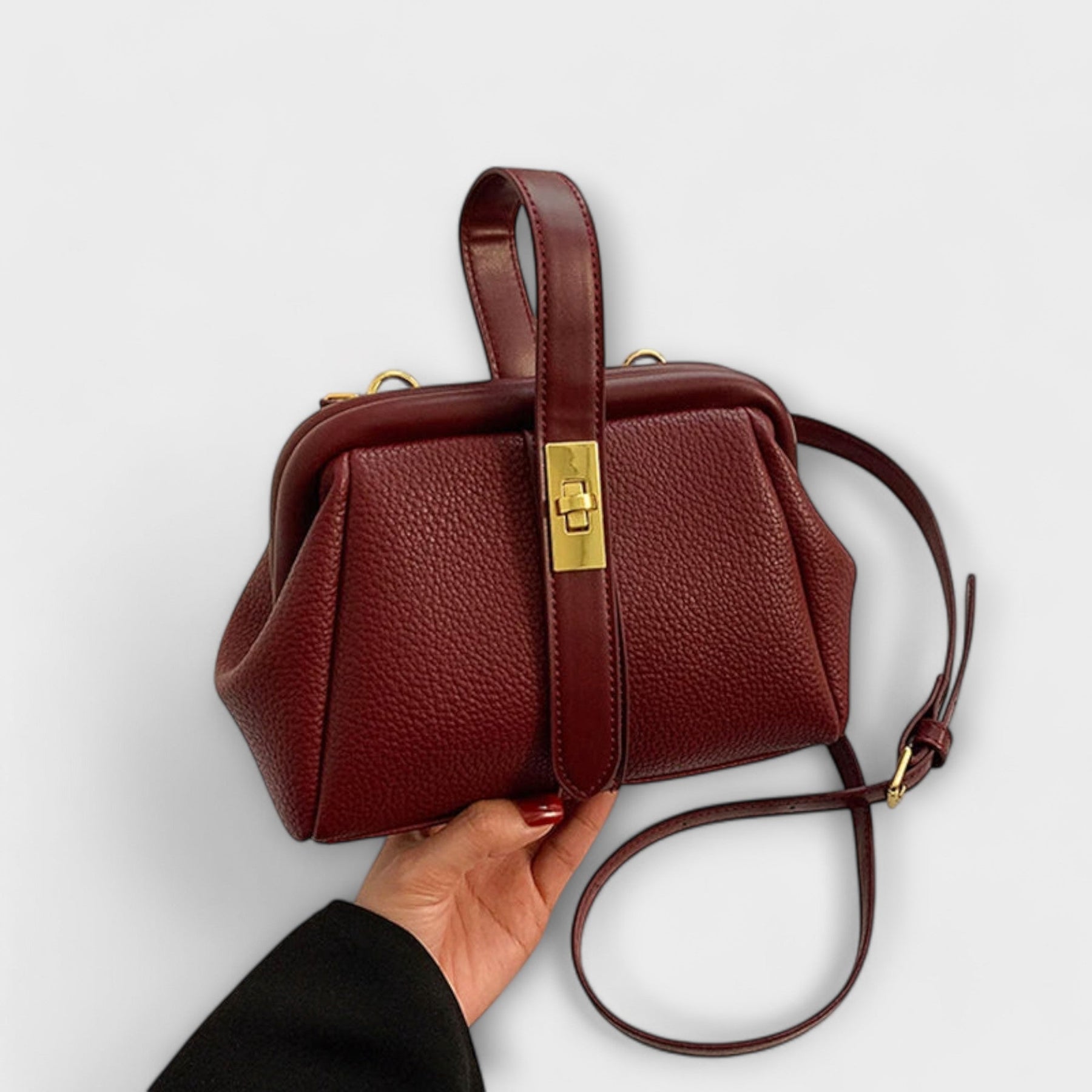 Hadleigh | Women's Mini Top Handle Turn Lock Crossbody Bag