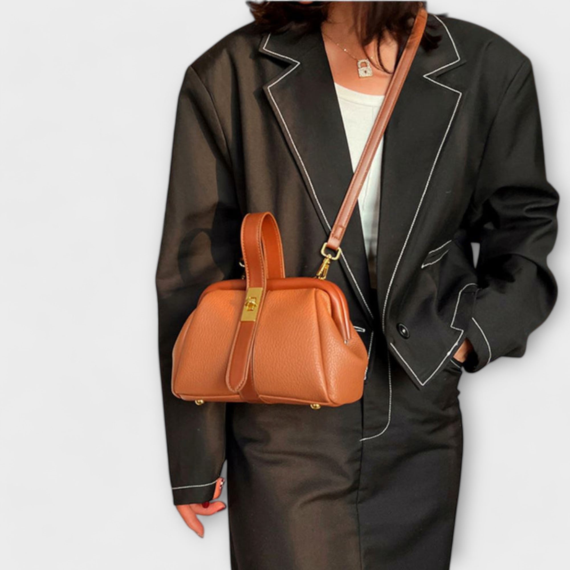 Hadleigh | Women's Mini Top Handle Turn Lock Crossbody Bag