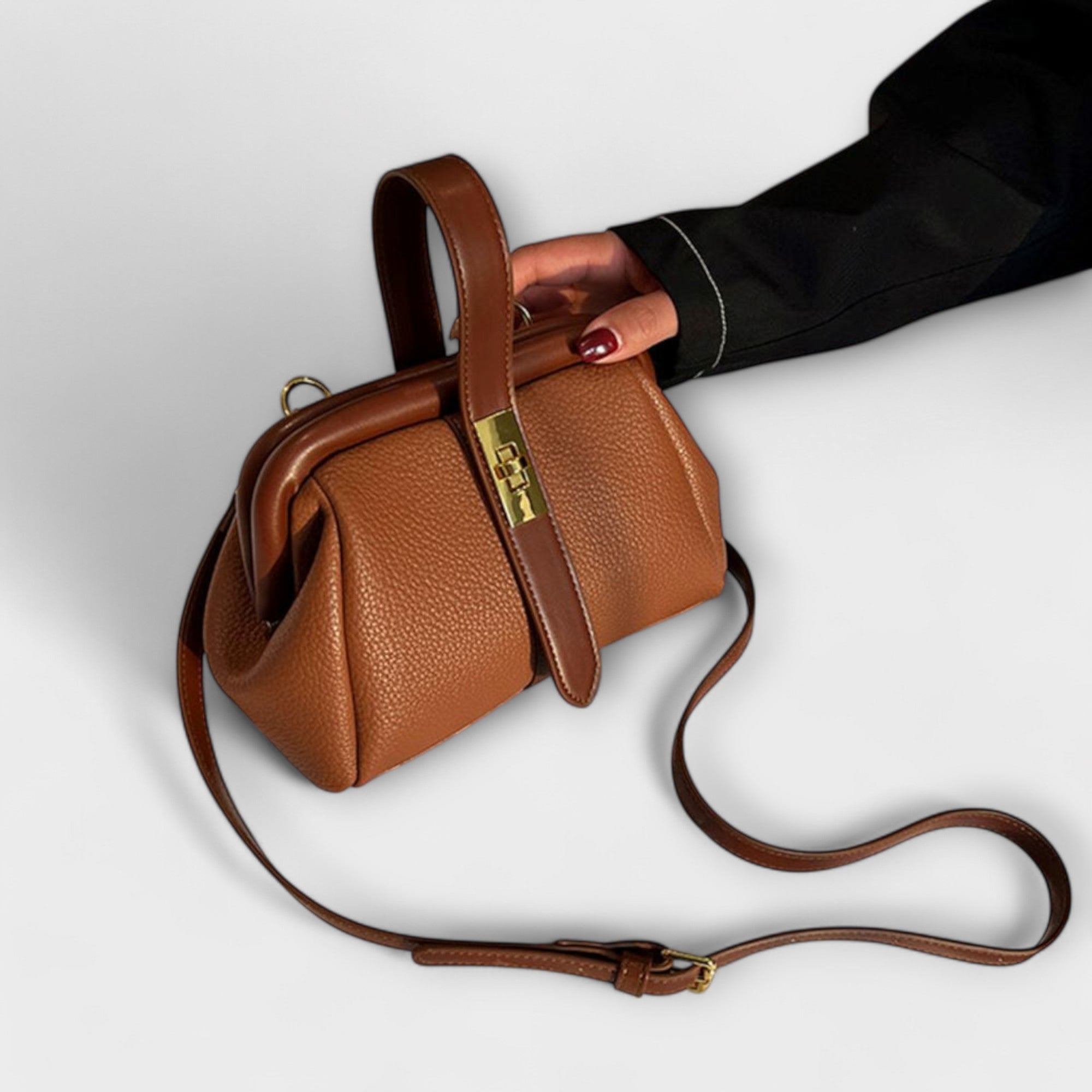 Hadleigh | Women's Mini Top Handle Turn Lock Crossbody Bag
