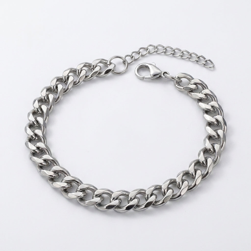 Silverwave | Cuban Chain Anklet — Silver