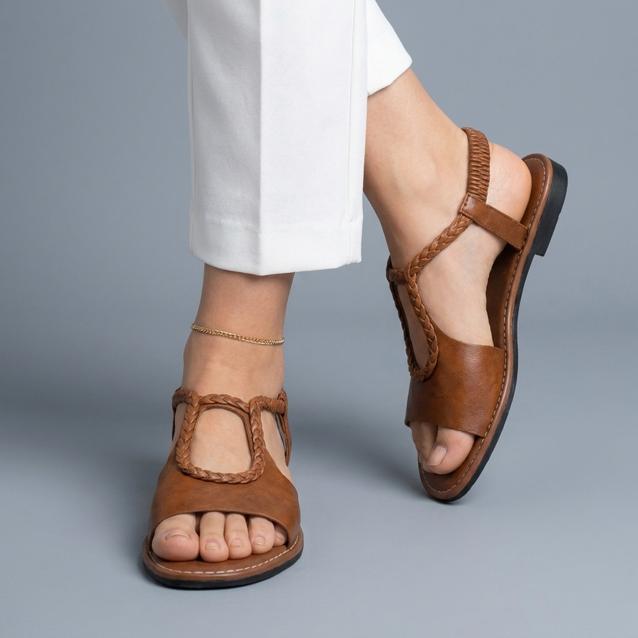 Bianca™ | Comfortable Everyday Braided Leather Sandals