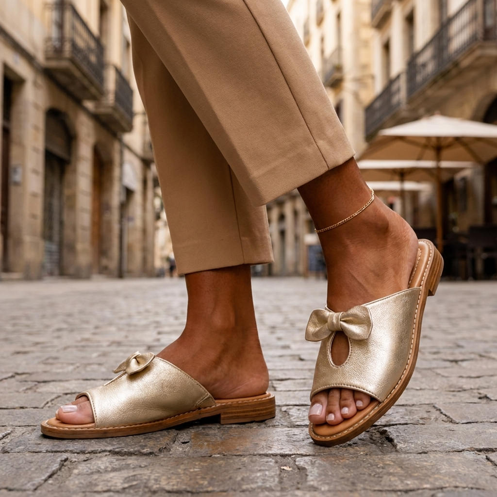Winona™ | Elegant Leather Bow Detail Sandals