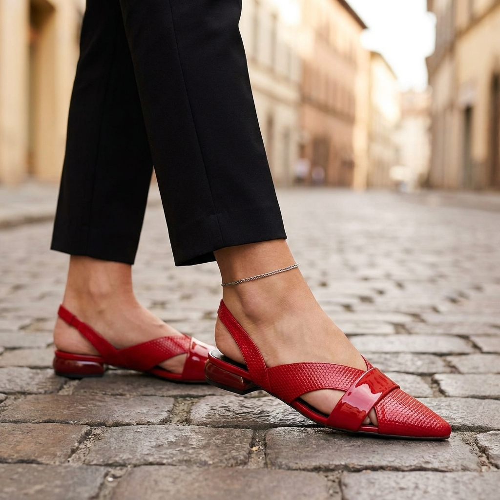 Vivian | Cross-Strap Pointed Flat Sandal