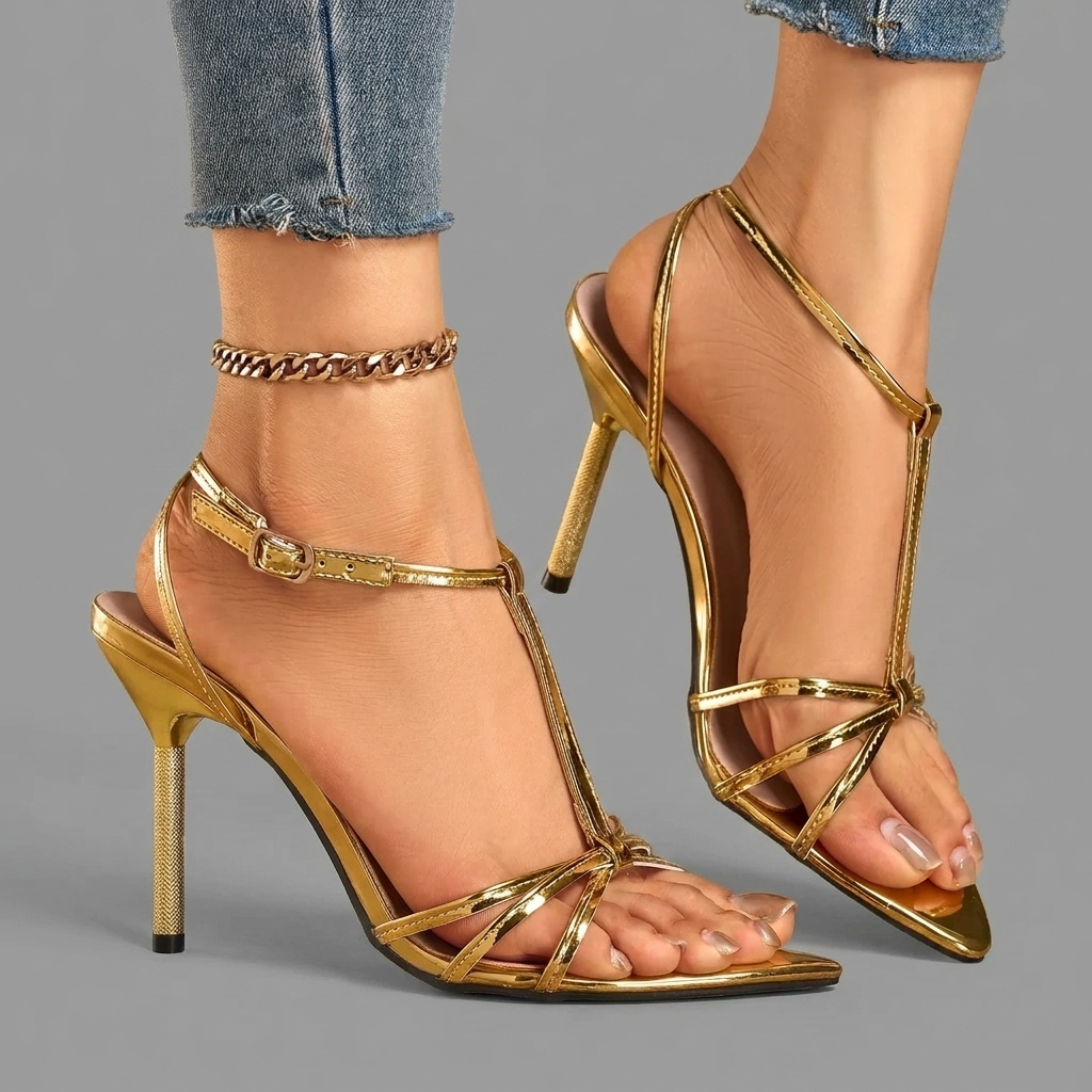 Natalie | Thin Heel T-Strap
